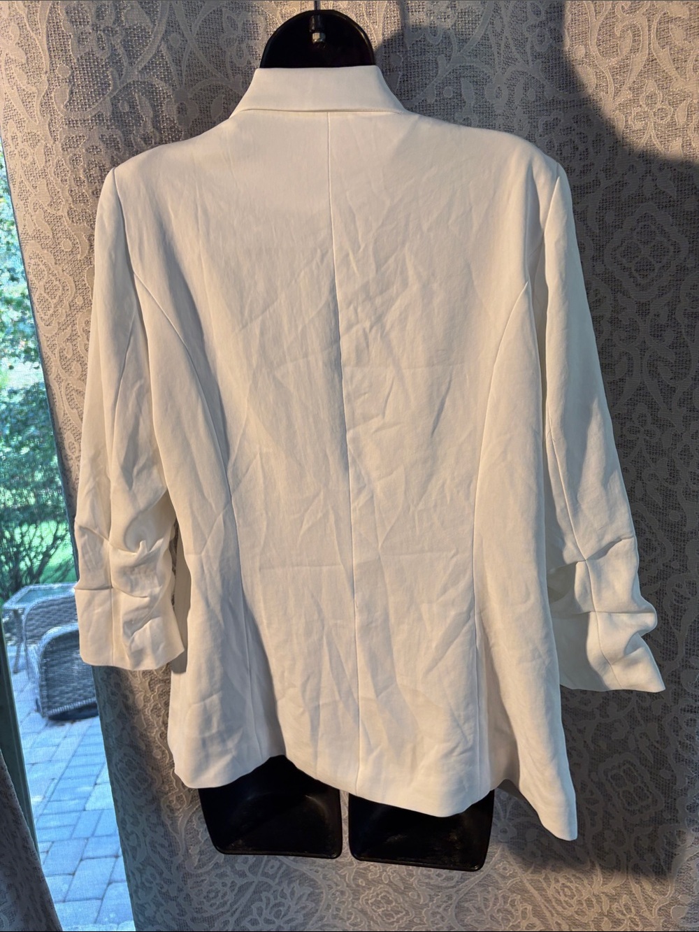 Skies are blue persuphone Women’s White Open-Front Blazer Jacket - med - NWT - Picture 2 of 5